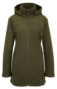 Damen Jagdmantel , Fleecemantel , Damen Fleecemantel " Oliv " , Wintermantel